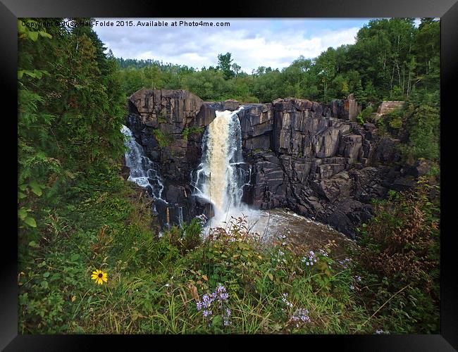 High Falls Surrounded by Nature Framed Print by Judy Hall-Folde