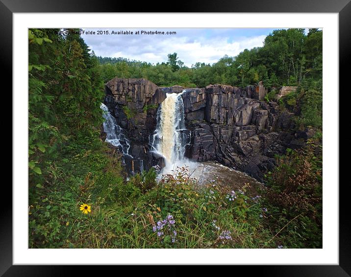 High Falls Surrounded by Nature Framed Mounted Print by Judy Hall-Folde
