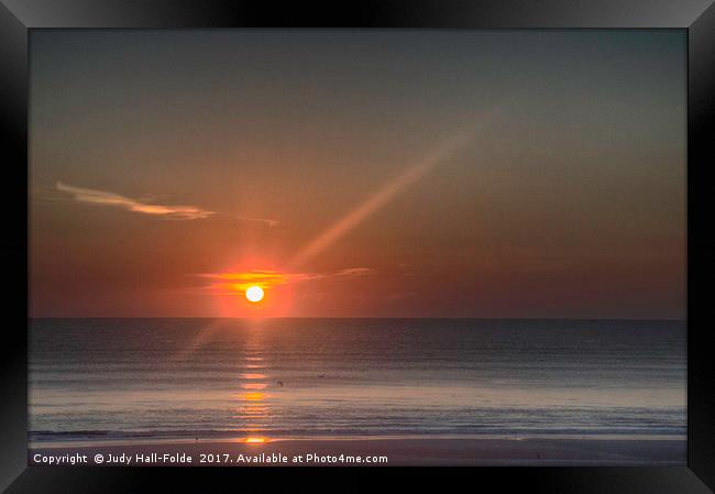 Breaking Dawn Daytona Beach Framed Print by Judy Hall-Folde
