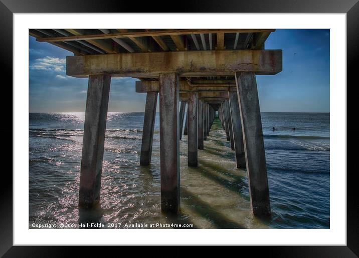 Under the Naples Pier Framed Mounted Print by Judy Hall-Folde