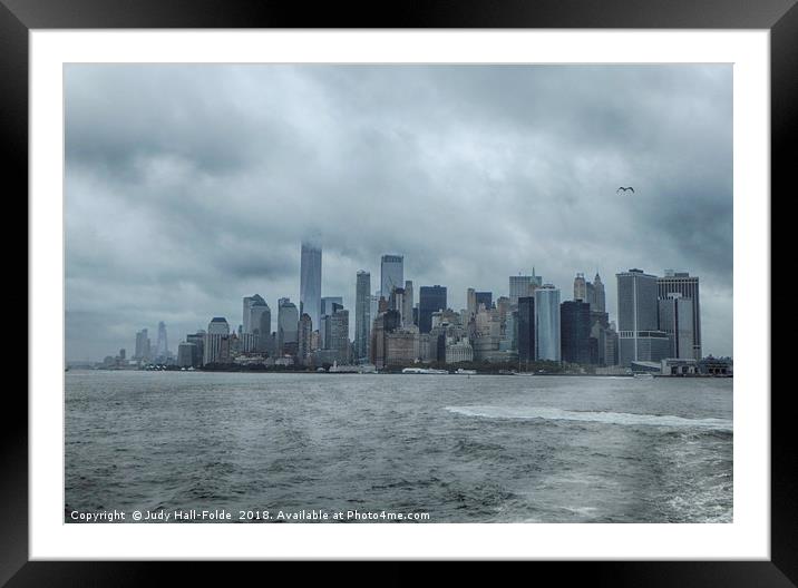 Lower Manhattan on 9/10/2018 Framed Mounted Print by Judy Hall-Folde