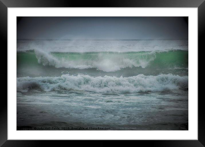 Perfect Curl Framed Mounted Print by Judy Hall-Folde