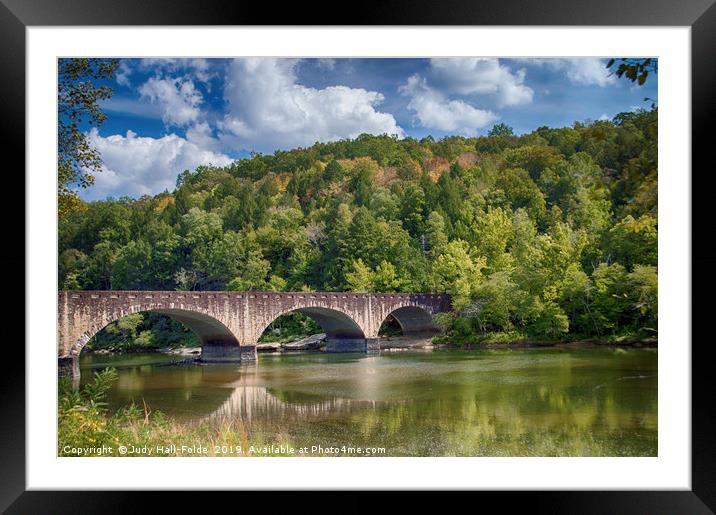 Bridge Reflections Framed Mounted Print by Judy Hall-Folde