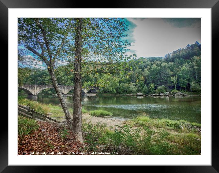 Easy Peaceful River Framed Mounted Print by Judy Hall-Folde