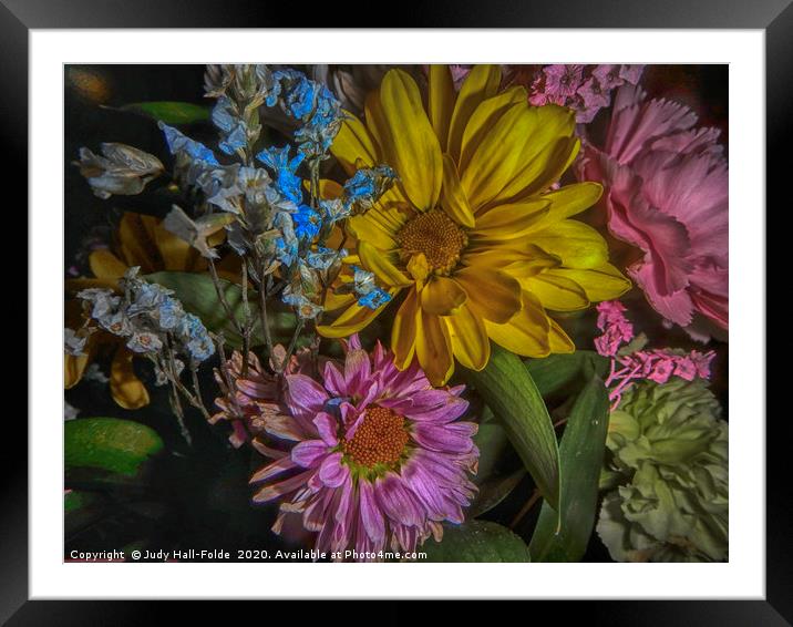 Spring Bouquet Framed Mounted Print by Judy Hall-Folde