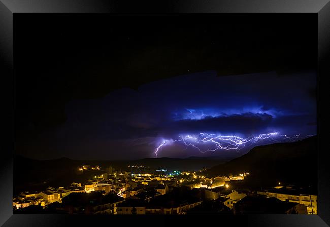 Electrical Storm Framed Print by Sean Needham