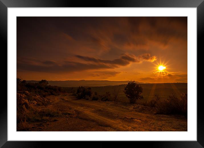 Red dry landscape Spain Framed Mounted Print by Sean Needham