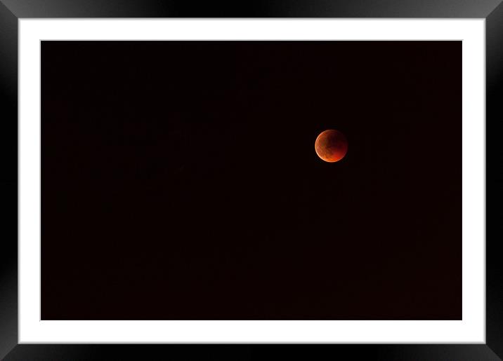Red Eclipse Moon Framed Mounted Print by Sean Needham