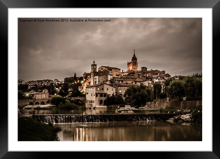 Gironella Old Town, Catalan Pyrenees Framed Mounted Print by Sean Needham
