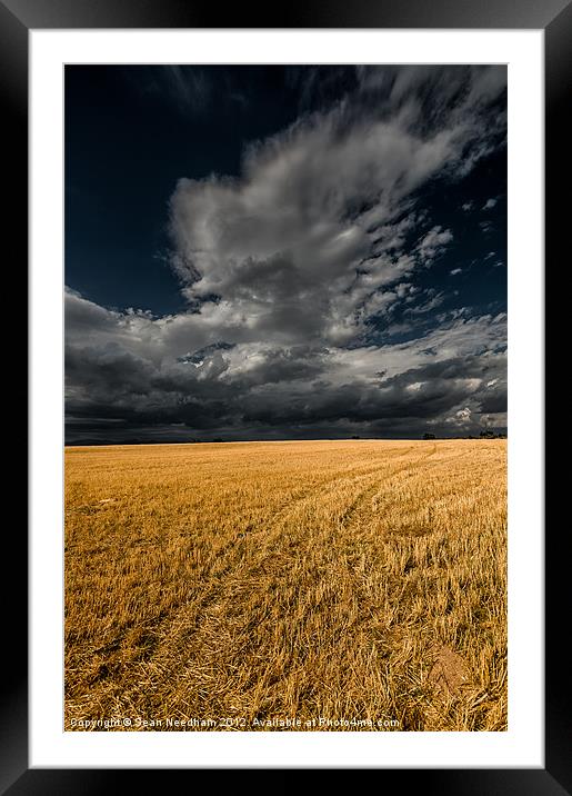Cloud over corn stubble. Framed Mounted Print by Sean Needham