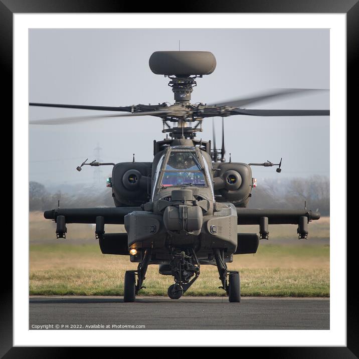 Attack Helicopter head on Framed Mounted Print by P H