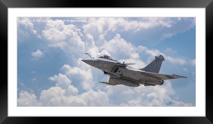 Rafale fighter jet Framed Mounted Print by P H