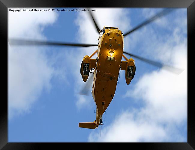 Sea King Rescue Helicopter Framed Print by P H