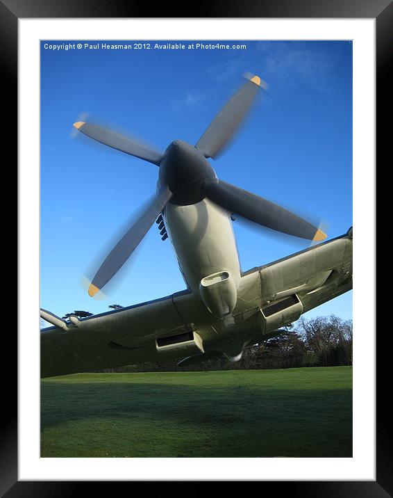Spitfire low pass Framed Mounted Print by P H