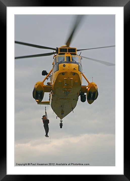 Seaking Rescue Helicopter Framed Mounted Print by P H