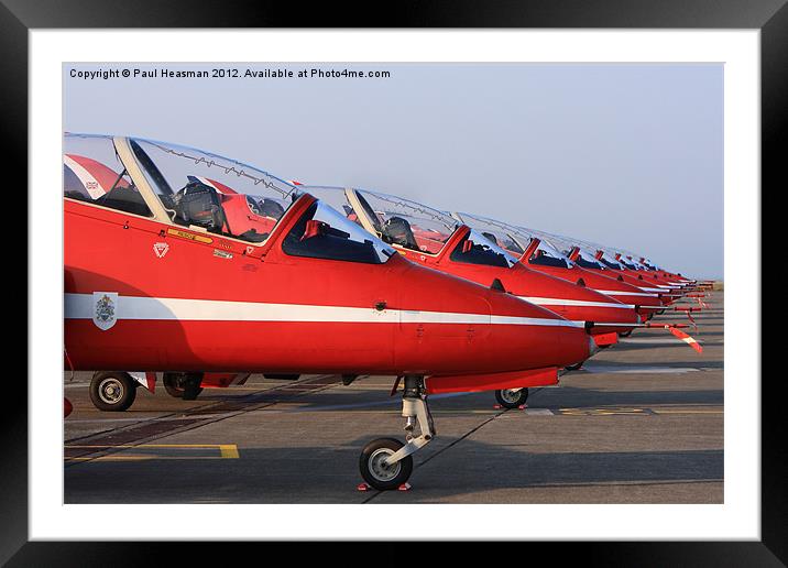 The Red Arrows Line Up Framed Mounted Print by P H