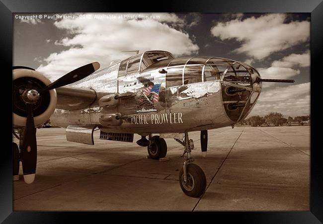 B25 Pacific Prowler Framed Print by P H