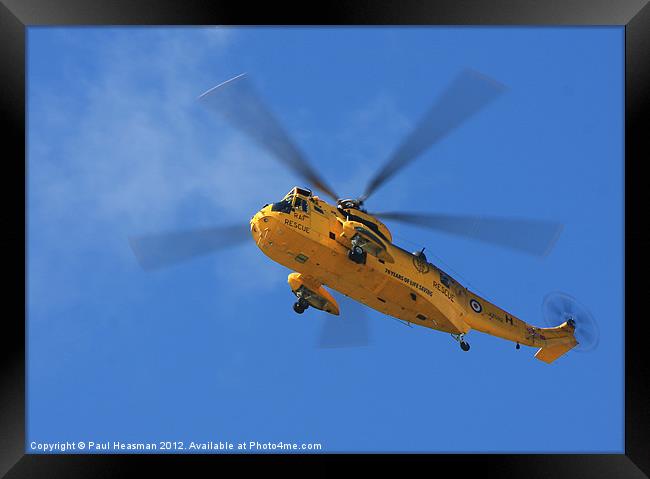 Sea King Rescue Helicopter Framed Print by P H