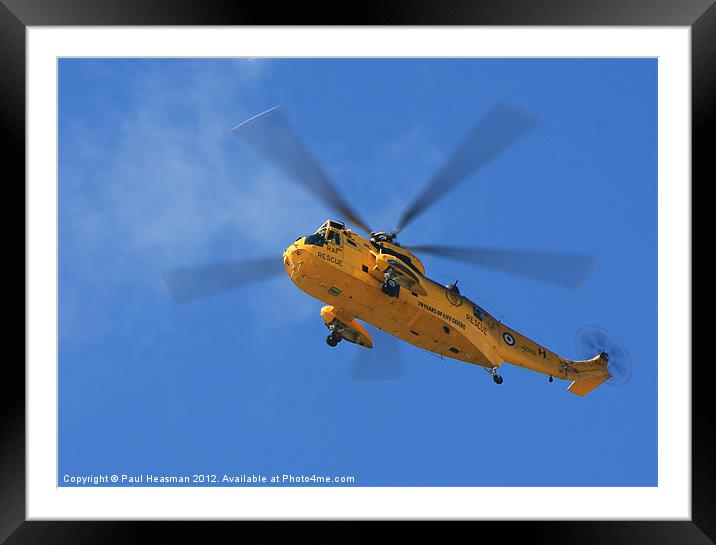 Sea King Rescue Helicopter Framed Mounted Print by P H
