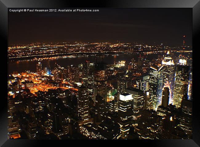 New York City at Night Framed Print by P H