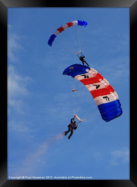 RAF Falcons parachute display team Framed Print by P H