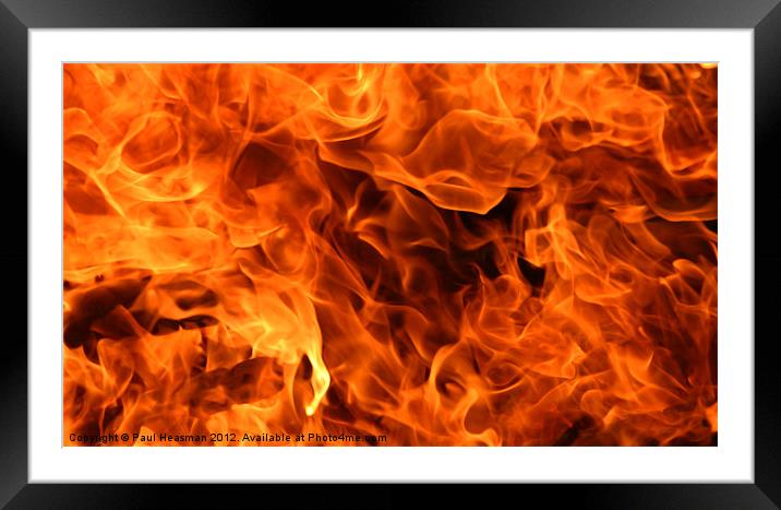 Fire Framed Mounted Print by P H