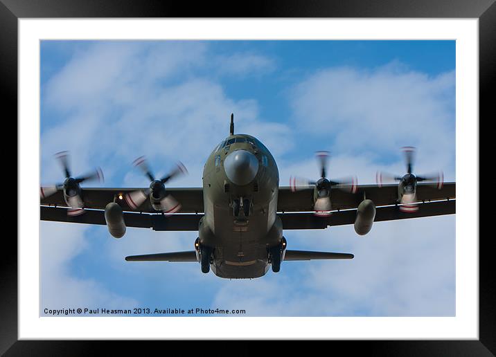 C-130 Hercules landing Framed Mounted Print by P H