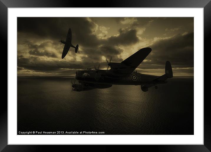 Spifire and Lancaster Framed Mounted Print by P H