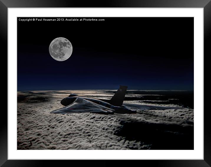 Vulcan at night Framed Mounted Print by P H