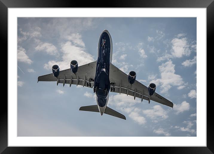 Airbus A380 overhead Framed Mounted Print by P H