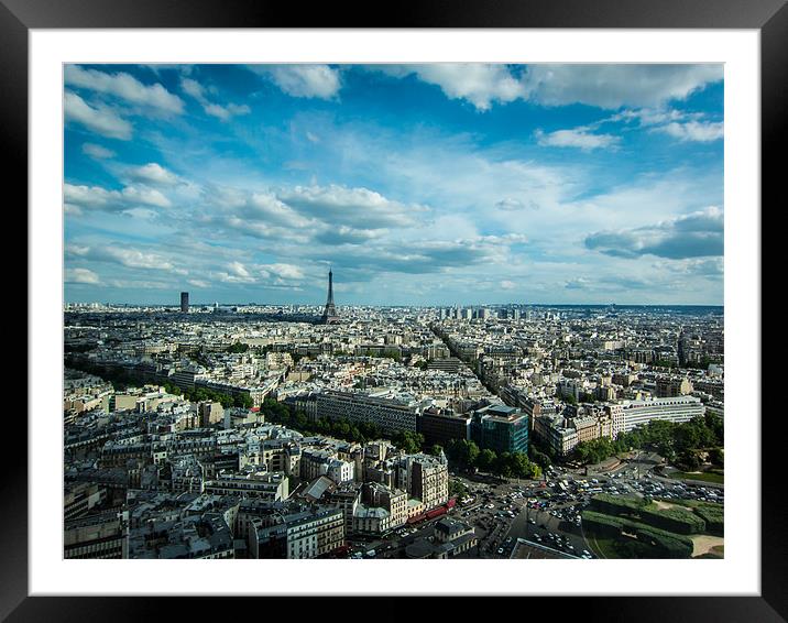 Paris Landscape Framed Mounted Print by P H