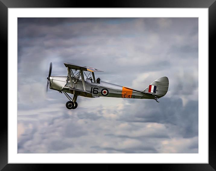 DH Tiger Moth Colour Framed Mounted Print by P H
