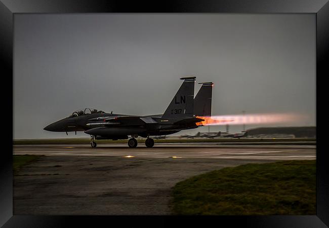 F-15E Strike Eagle Afterburner Framed Print by P H