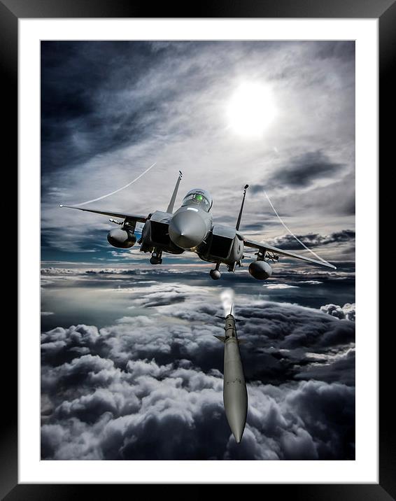 F-15E Strike Eagle Fox3 Framed Mounted Print by P H