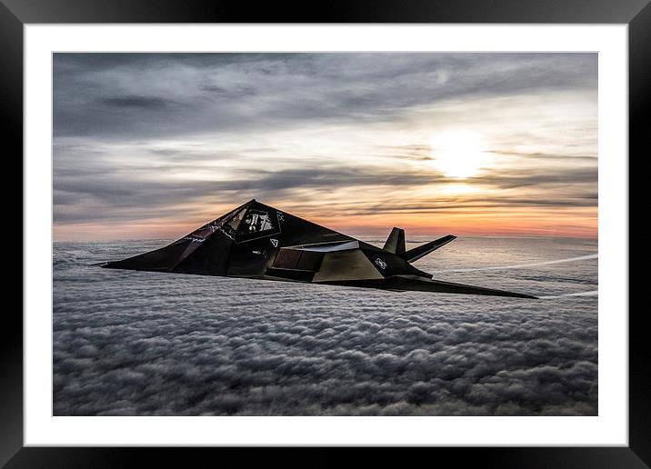 F-117A NightHawk Stealth Fighter Framed Mounted Print by P H