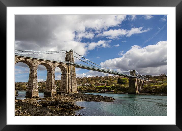Menai Bridge Anglesey Framed Mounted Print by P H