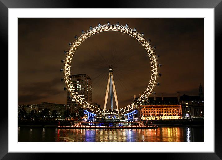  London Eye River Thames Framed Mounted Print by P H