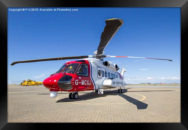  Sikorsky S-92 and Sea King Framed Print by P H