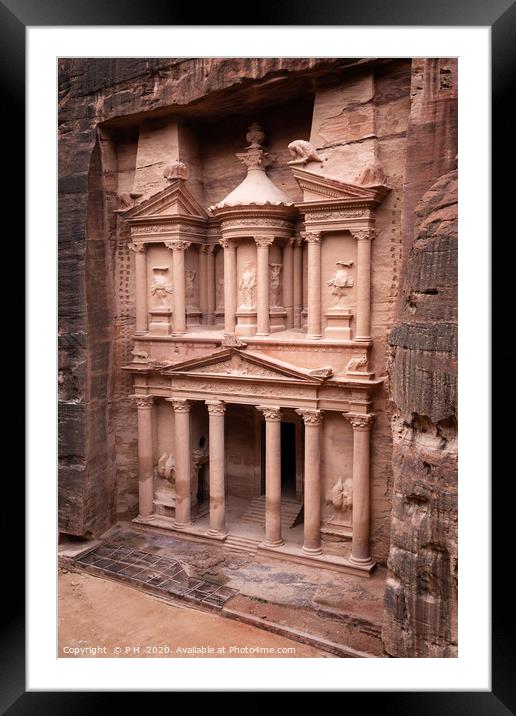 Petra Treasury Framed Mounted Print by P H