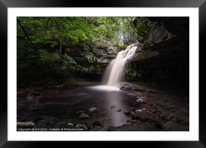 Waterfall Framed Mounted Print by P H