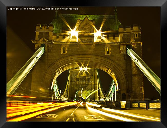 London Bridge by Night Framed Print by john walker