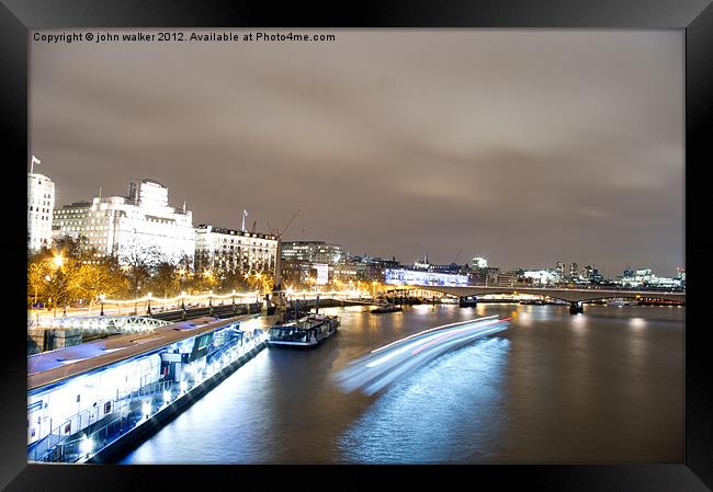 River Thames, London Framed Print by john walker