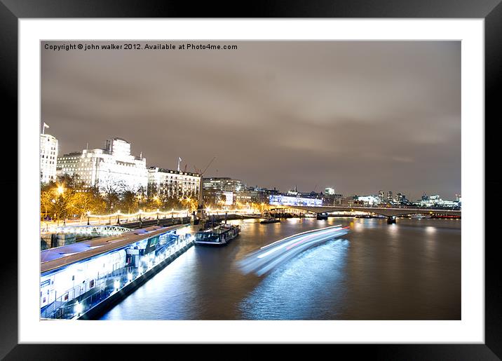 River Thames, London Framed Mounted Print by john walker