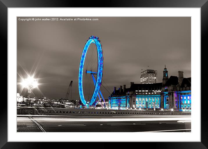 London Eye Framed Mounted Print by john walker