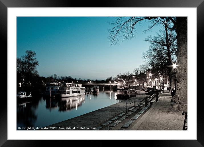 River Dee by Night Framed Mounted Print by john walker
