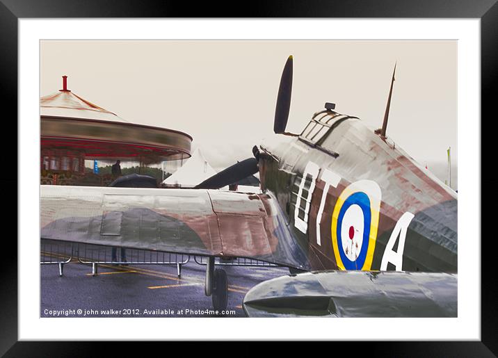 Spitfire Framed Mounted Print by john walker