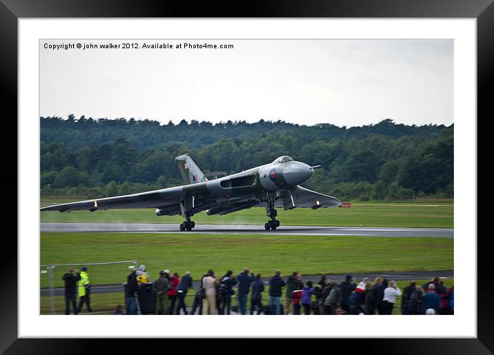 Vulcan Bomber Landing Framed Mounted Print by john walker