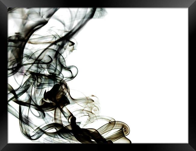 Black swirly smoke Framed Print by Andrew Ley