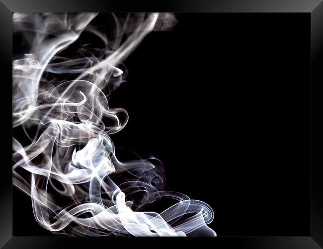 White Smoke Swirls Framed Print by Andrew Ley