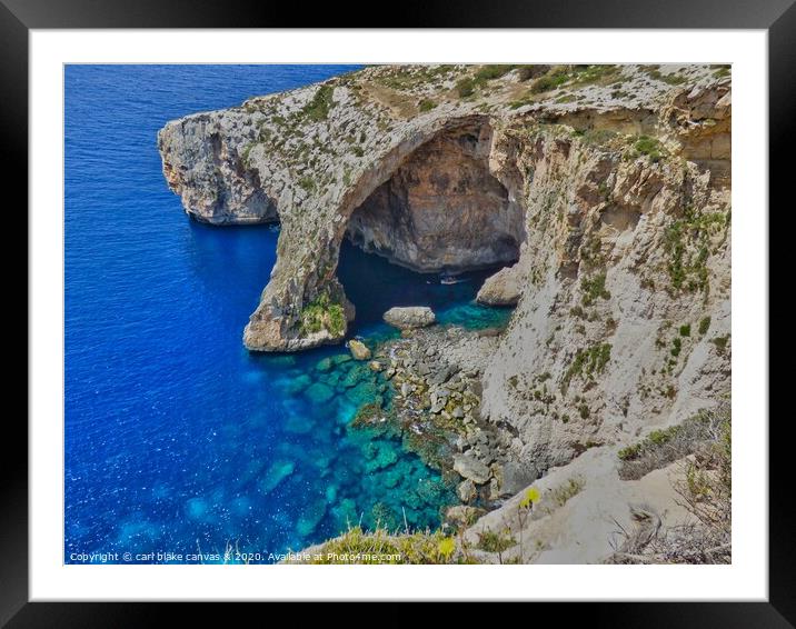 the blue grotto Framed Mounted Print by carl blake